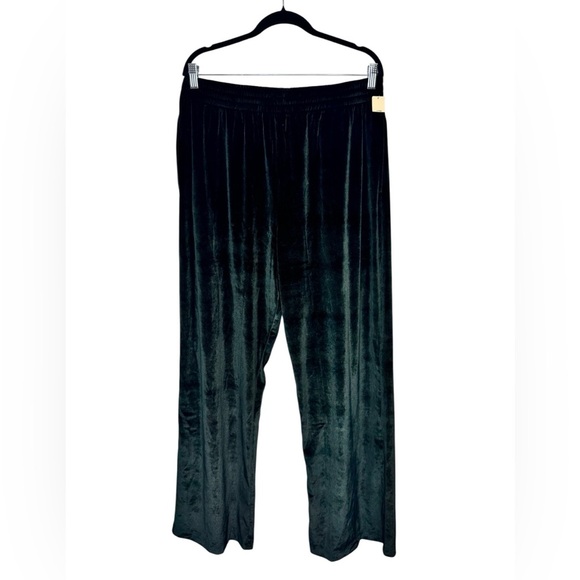 PINK by Victoria's Secret Velvet Wide-Leg Pants Black - Picture 2 of 11